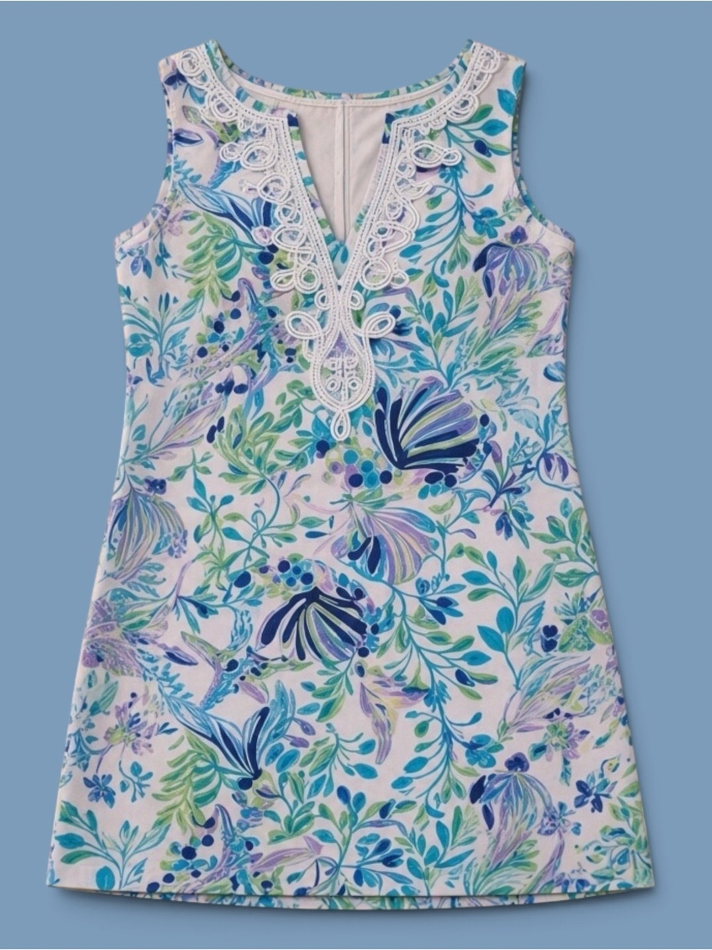 🌴Lilly Pulitzer Harper Shift Dress Floral Soutache Multicolor S🌴